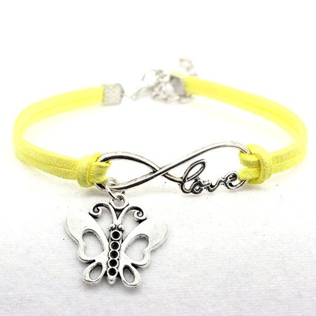 

Love the butterfly velvet rope bracelet, Yellow, Bracelets & Anklets