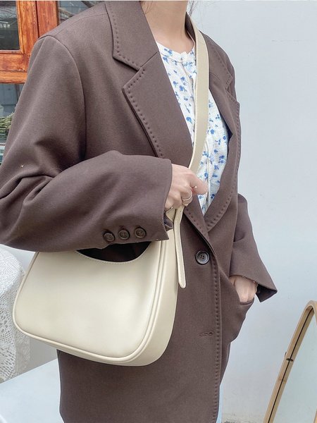 

Retro Shoulder Bag, White, Women's Bags