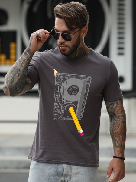 

Rewind Cotton-Blend Casual Shirts & Tops, Deep gray, T-shirts