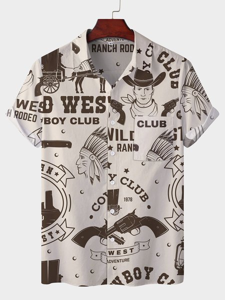 

Casual Shirt Collar Shirts & Tops, Brown, Men's Floral shirt