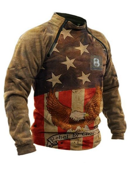 

Vintage Cotton-Blend Sweatshirt, As picture, Hoodies&Sweatshirts