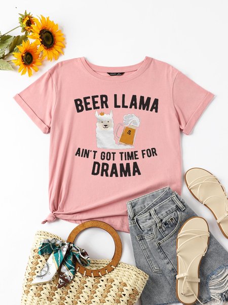 

Beer Llama Women's T-Shirt, Brick red, T-shirts