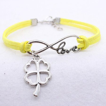 

A clover gloves velvet rope bracelet, Yellow, Bracelets