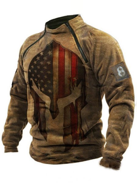 

Cotton-Blend Vintage Sweatshirt, As picture, Hoodies&Sweatshirts