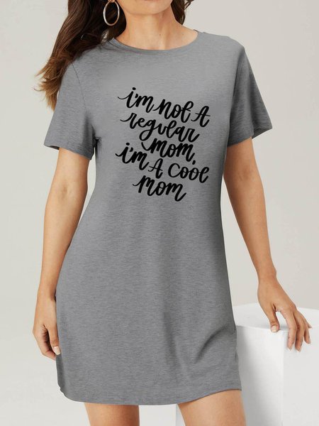 

I'm A Cool Mom Cotton-Blend Dresses, Light gray, Dresses