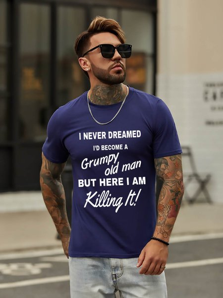 

Grumpy Old Man Graphic Tee, Deep blue, T-shirts