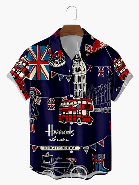 

Men's printed casual fashion shirt, Color, Men's Floral shirt