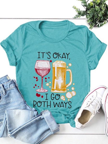

It S Okay I Go Both Ways Women Tshirt, Turquoise, T-shirts