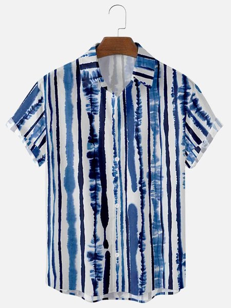 

Men's printed casual fashion shirt, Blue, Men's Floral shirt