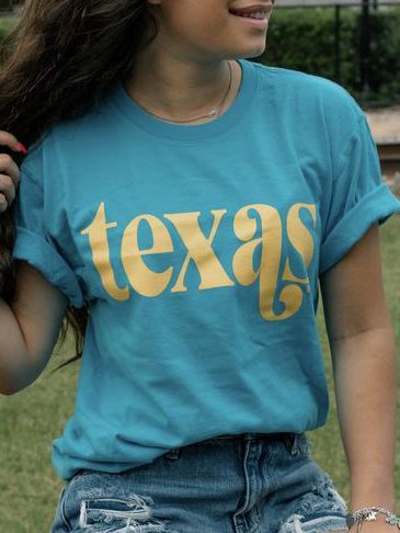 

Cotton-Blend Short Sleeve Casual Shirts & Tops, Blue, T-shirts