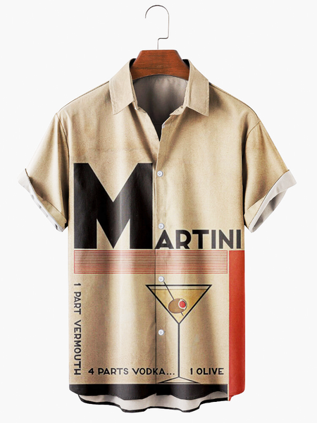 

Shirt Collar Geometric Shirts & Tops, Brown, Men's Floral shirt