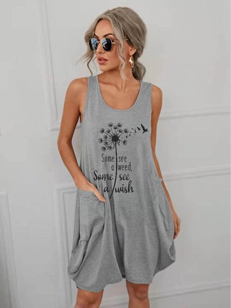 

Dandelion Women's Sleeveless Dresses, Grey, Casual Dress