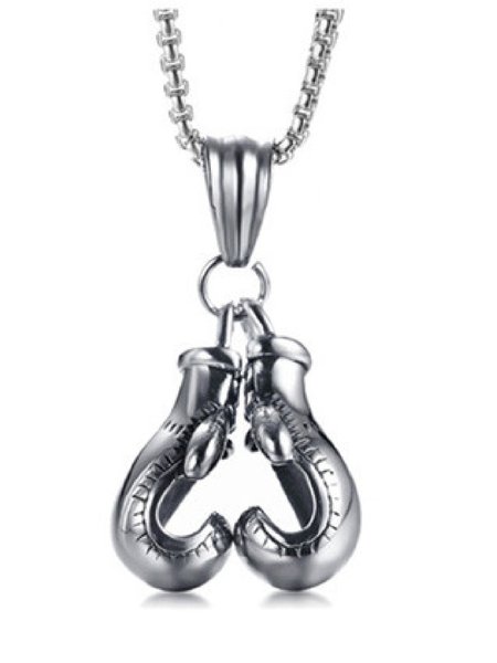 

Men's Boxing Gloves Fitness Sports Necklace, Silver, Men Necklaces