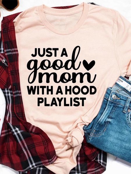 

Just A Good Mom With A Hood Playlist Women's T-shirt, Brick red, T-shirts