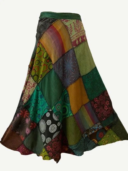 

Multicolor Casual Cotton-Blend Printed Abstract Skirts, Bottoms
