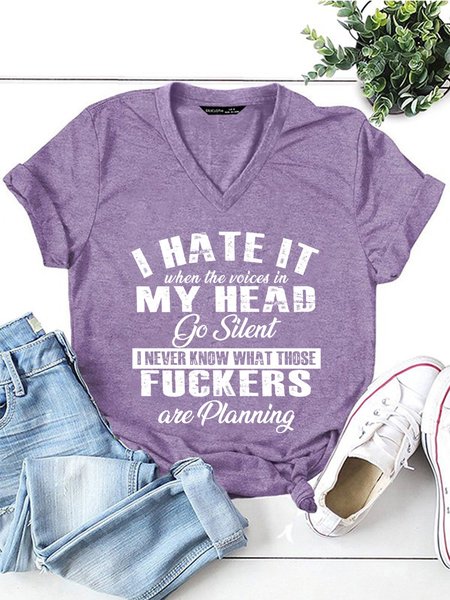 

I Hated When the Voices In My Head Go Silent Women T-Shirt, Purple, T-shirts