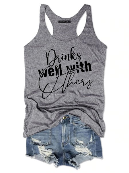 

Drinks Well With Others Women's T-Shirt, Grey, Tank Tops