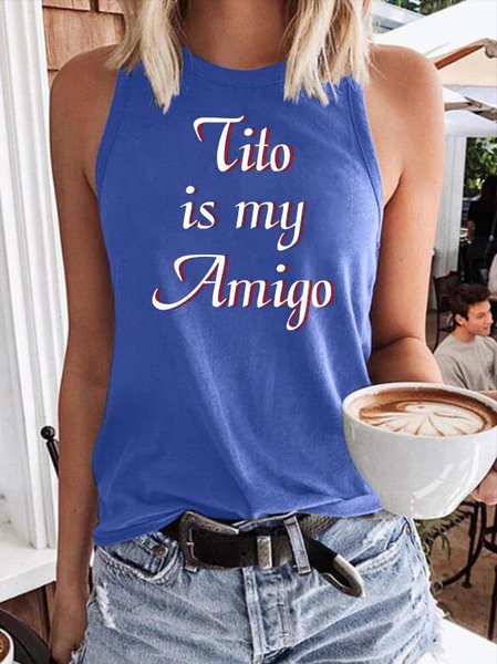 

Tito is my Amigo Tops, Blue, Tank Tops