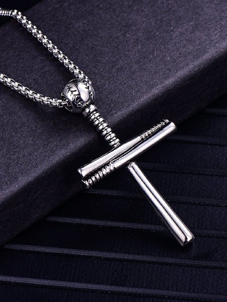 

Baseball Cross Necklaces, Silver, Men Necklaces