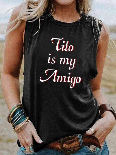 

Tito is my Amigo Tops, Black, Tank Tops