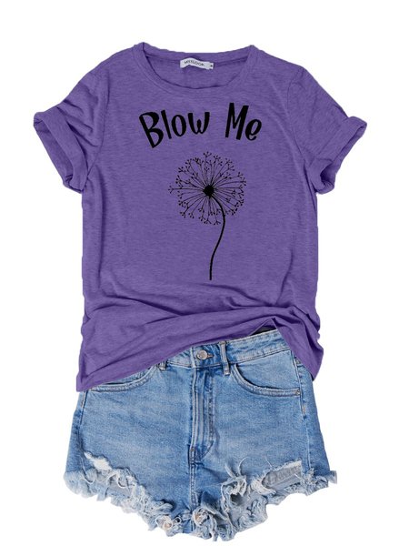 

Blow Me Dandelion Shirt, Purple, T-shirts