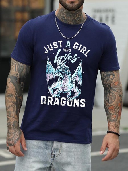 

Just A Girl Who Loves Dragons T-Shirt, Deep blue, T-shirts
