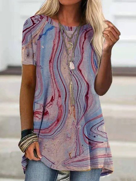 

Casual Abstract Shirts & Tops, Purple, Tops