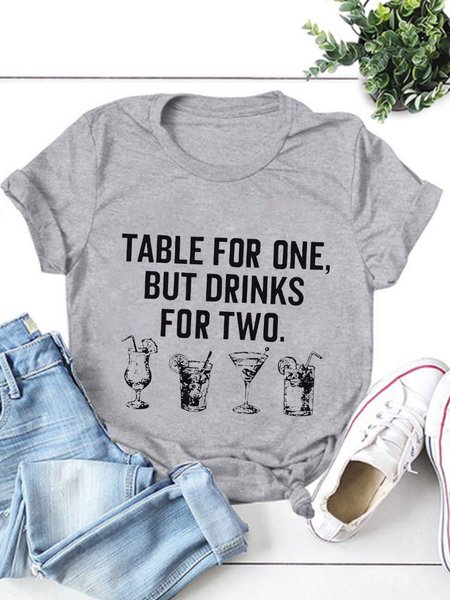 

Table For One But Drinks For Two Women Tank Top, Gray, T-shirts