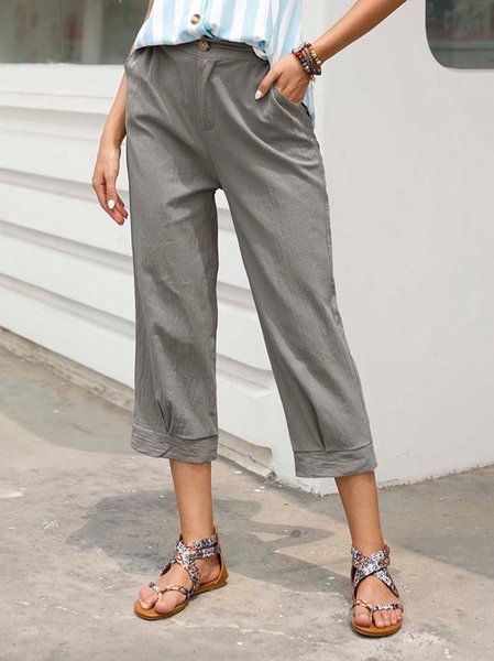 

Solido Tasche Casuale Pantaloni, Grigio, Pants