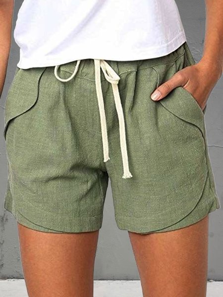 

Semplice Casuale Sciolto personalità Pantaloncini, Verde, Bottoms