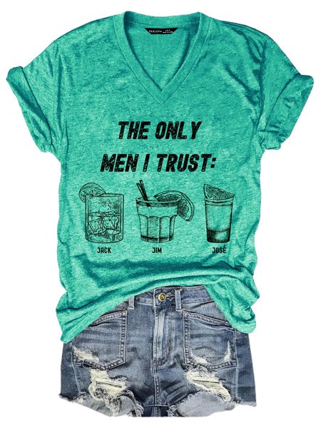

The Only Men I Trust Women V Neck Tshirt, Grass green, T-shirts
