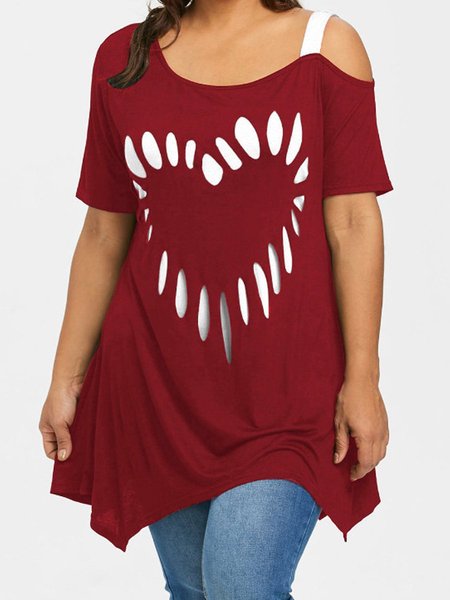

Casual Short Sleeve A-Line Shirts & Tops, White, T-Shirts