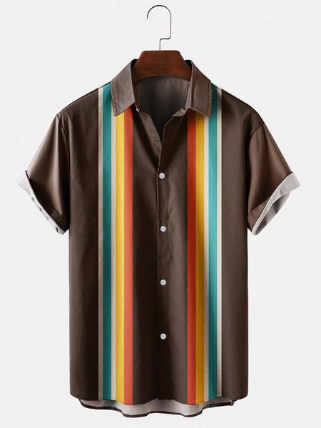 

Shirt Collar Striped Shirts & Tops, Coffee, Men's shirts