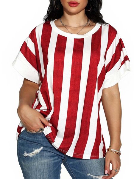 

short sleeve casual shirts & tops, Red, T-Shirts