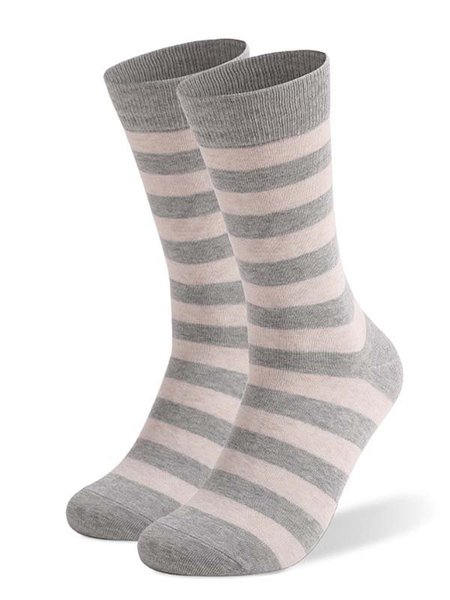 Men's plus size striped stockings, Light gray, Underwear & Socks