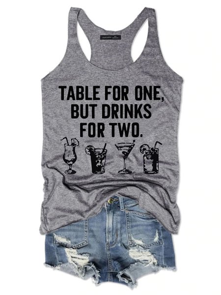 

Table For One,But Drinks For Two Women's Sleeveless Shirt, Grey, Tank Tops