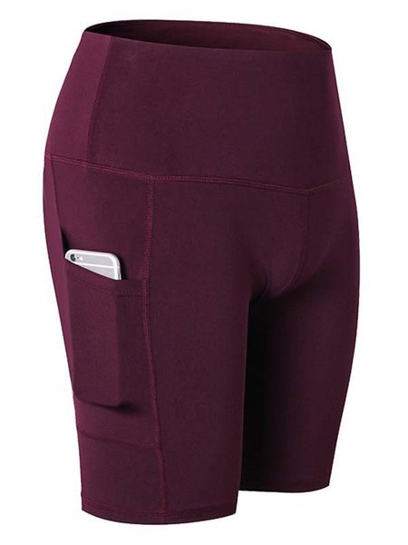 

Women's quick-drying tight-fitting stretch fitness yoga shorts Sports shorts, Wine red, Leggings
