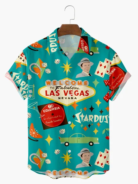 Holiday Shirt Collar Printed Shirts & Tops, Color, Men's Floral shirt