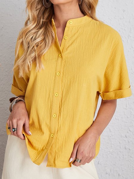 

Casual Short Sleeve Shirts & Tops, Yellow, Shirts & Blouses