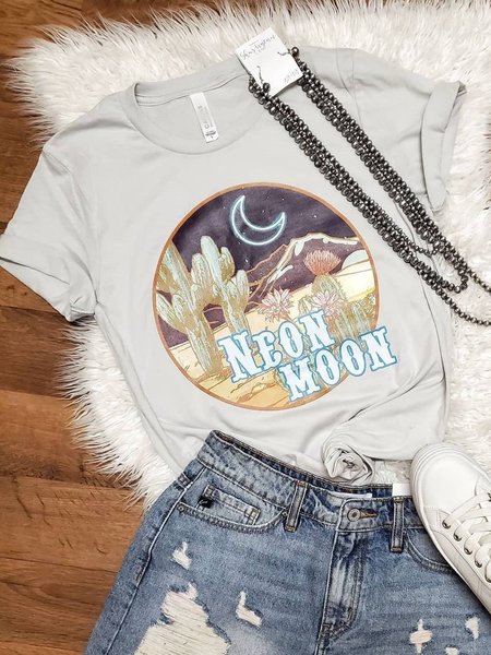 

Crew Neck Casual Shirts & Tops, Light gray, T-shirts