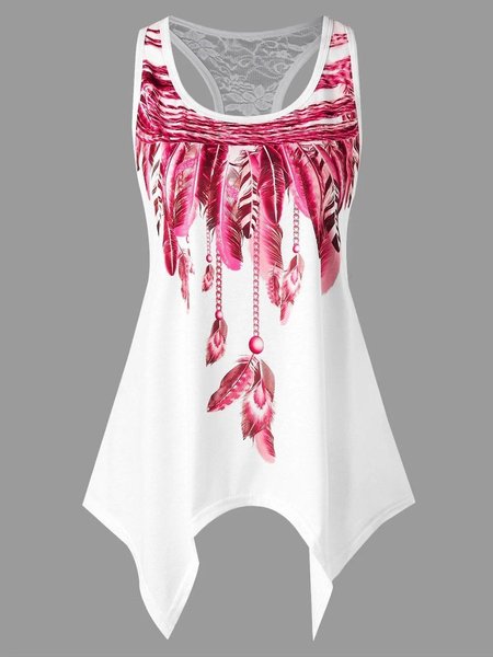 

A-Line Sleeveless Casual Shirts & Tops, Red, Tanks & Camis