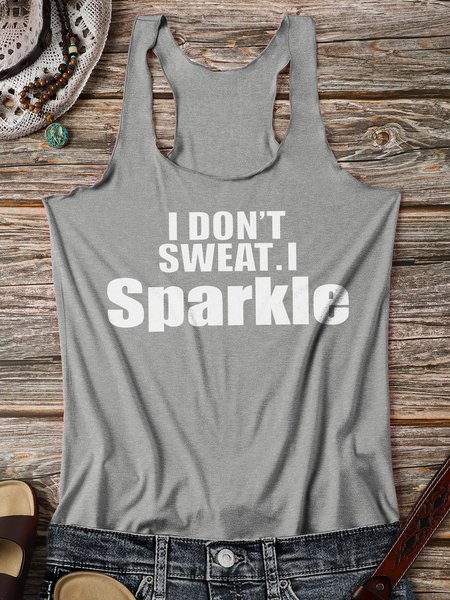 

I Don't Sweat I Sparkle Women Tank, Gray, Tank Tops