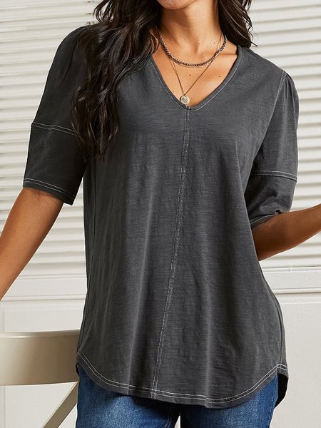 

Solid Casual Shirts & Tops, Deep gray, T-Shirts