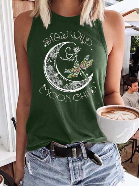 

Stay Wild Moon Child Women's Sleeveless Shirt, Dark green, Tank Tops