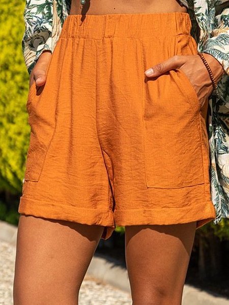 

Holiday Plain Casual Short Pants, Orange, Shorts