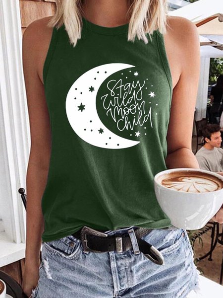 

Stay Wild Moon Child Women's Sleeveless Shirt, Dark green, Tank Tops