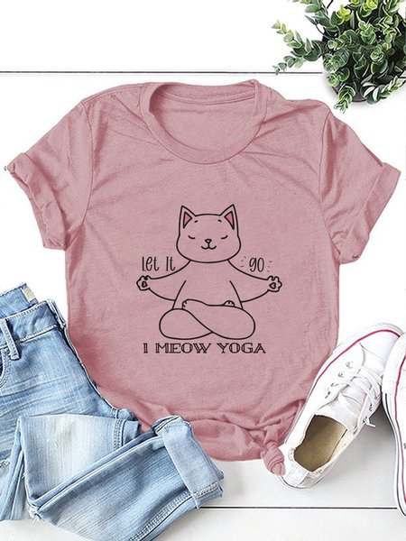 

I Meow Yoga Women T-Shirt, Brick red, T-shirts