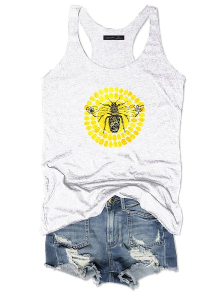 

Queen Bee Tank Top, White, Tank Tops