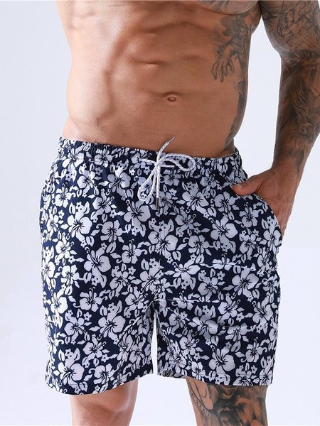 

Mens Slim Fit Quick Dry Swim Floral Shorts Swim Trunks Mens Bathing Suits with Mesh Lining, Black, Men's shorts