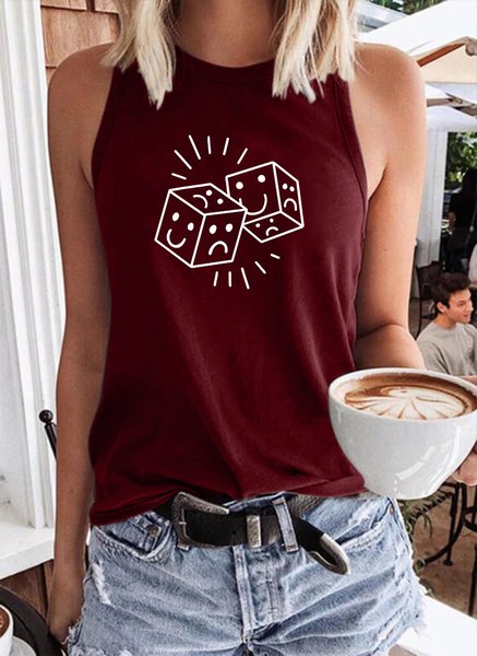 

Mood dice Tank Top, Wine red, Tank Tops